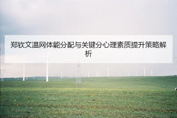 郑钦文温网体能分配与关键分心理素质提升策略解析